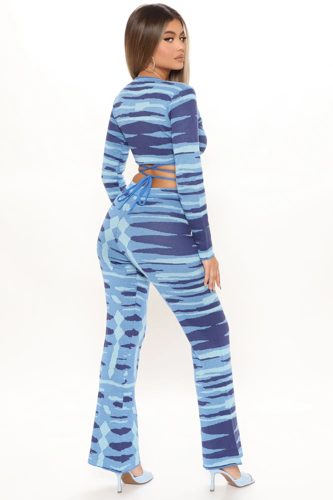 Addilyn Sweater Pant Set - Blue/combo