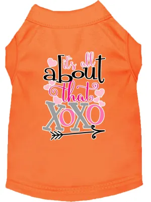 All About That Xoxo Screen Print Dog Shirt Orange Lg