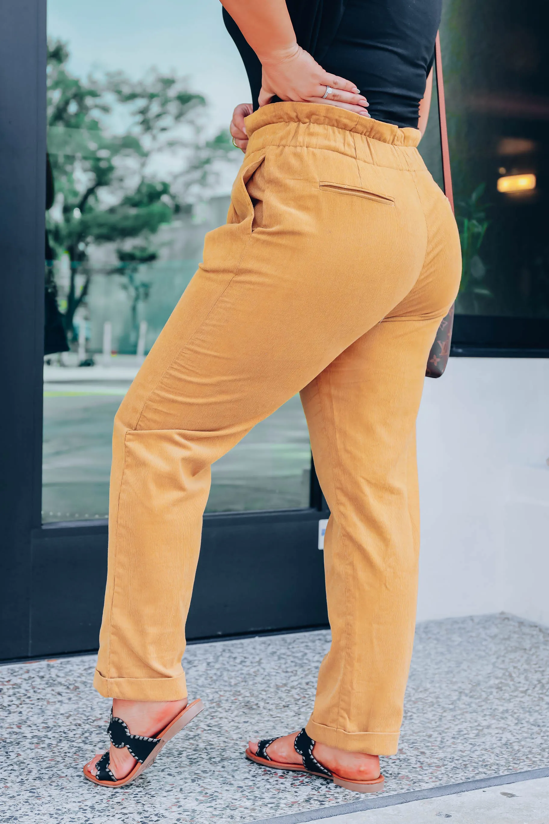 Ansel Paper Bag Pants - Mustard