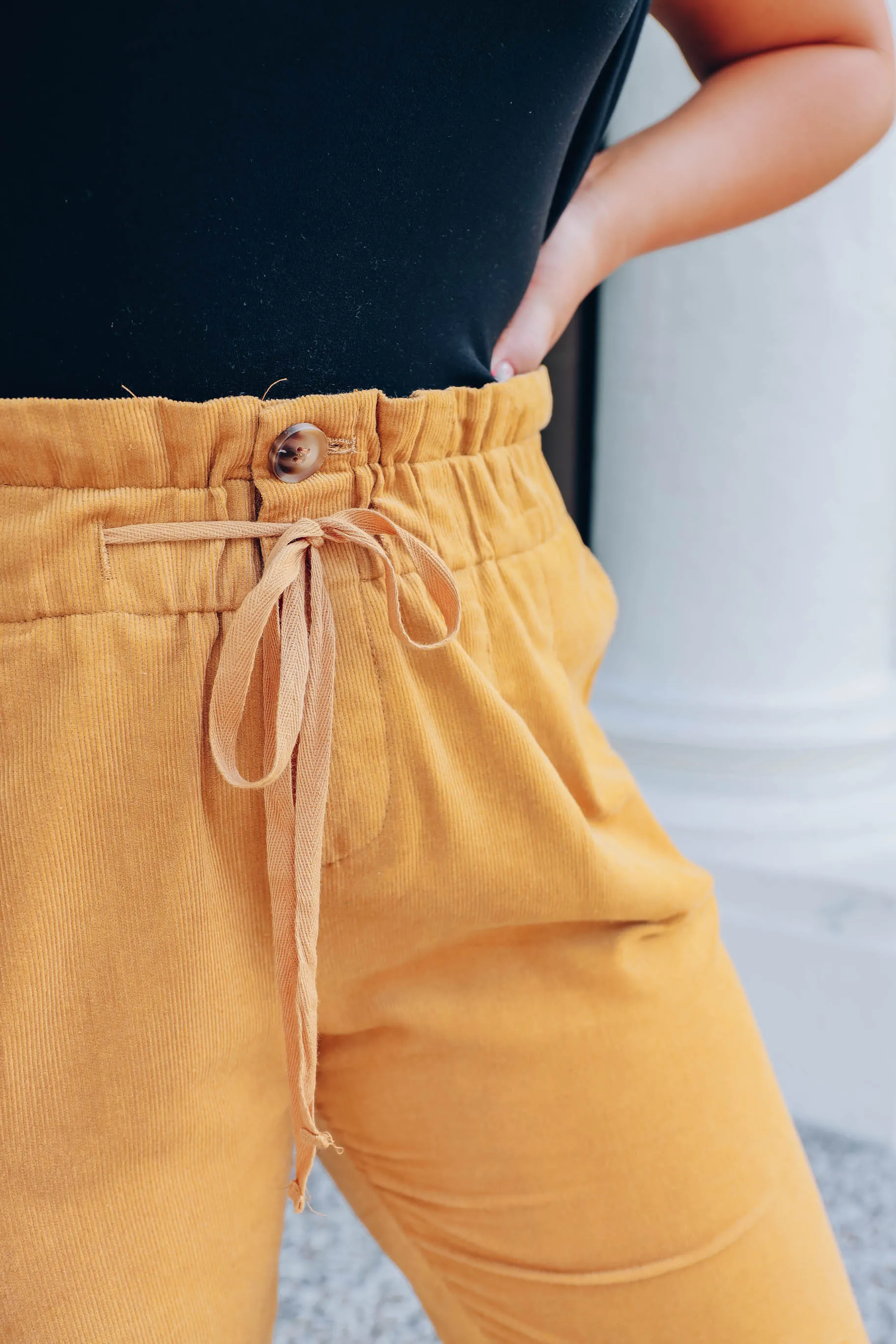 Ansel Paper Bag Pants - Mustard