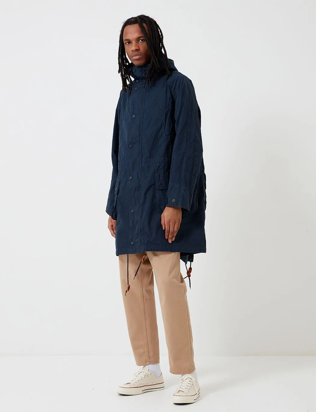 Barbour x Engineered Garments Washed Highland Parka - Navy Blue