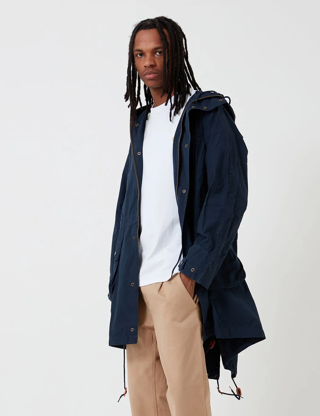 Barbour x Engineered Garments Washed Highland Parka - Navy Blue