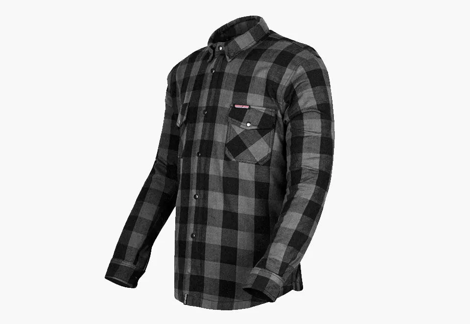 BGA Exo Protective Motorcycle Flannel Shirts Grey/Black