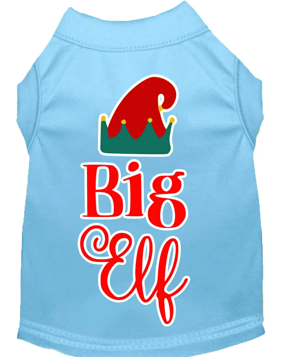 Big Elf Screen Print Dog Shirt Baby Blue Sm