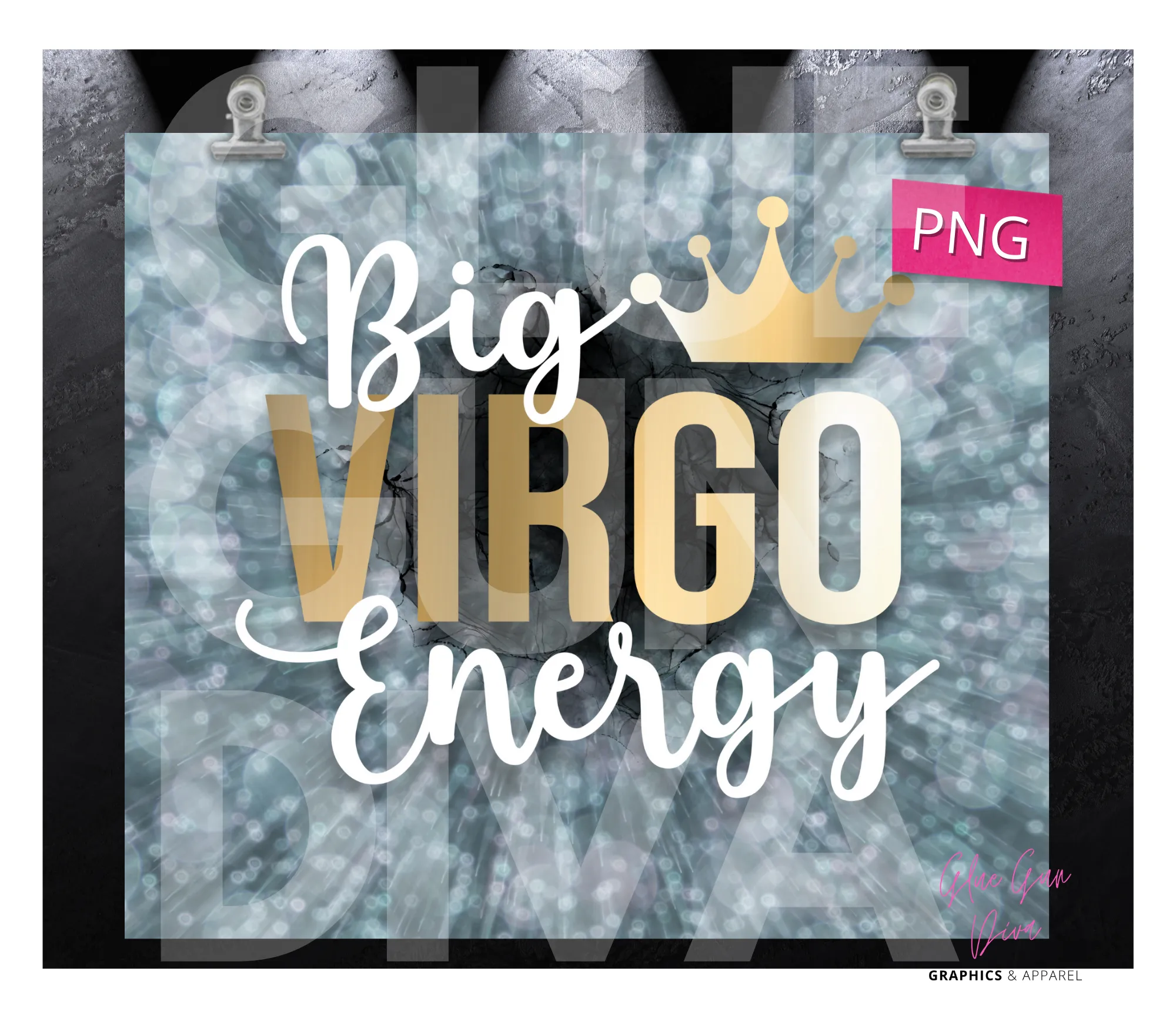 Big Virgo Energy-  Digital tumbler wrap for 20 oz skinny straight tumbler