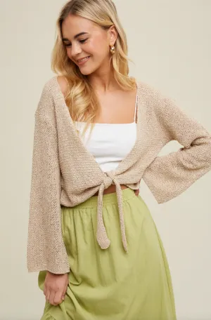 Brinley Open Knit Tie Cardigan