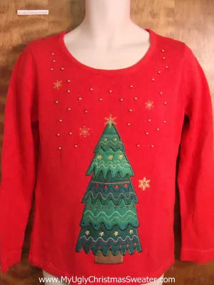 Cheesy Tree Bad Christmas Sweater