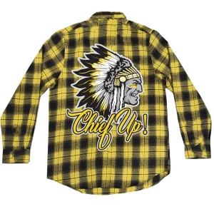 Chief Up - Black and Yellow Flannel Long Sleeve Shirt