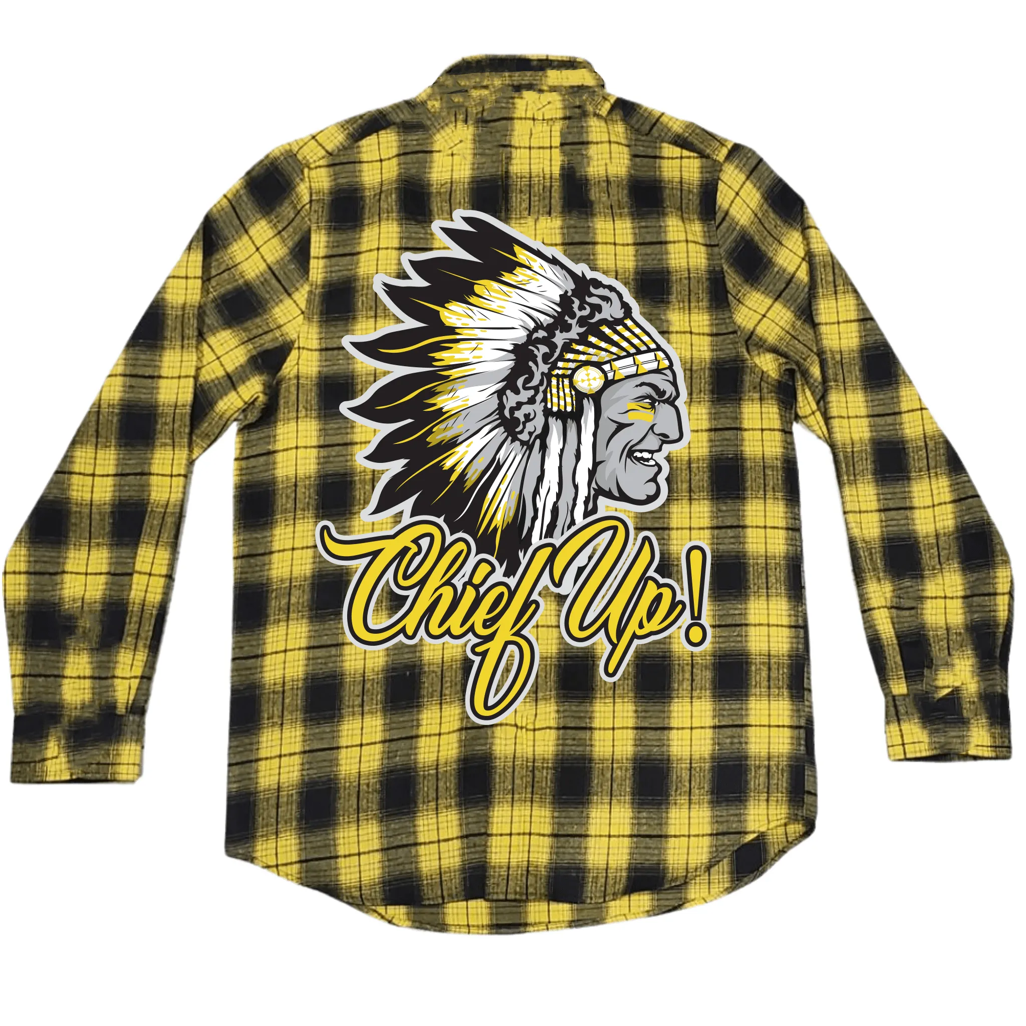 Chief Up - Black and Yellow Flannel Long Sleeve Shirt