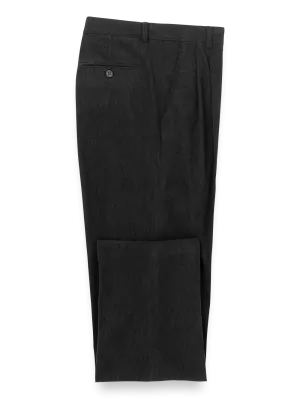 Corduroy Pleated Pants - Black