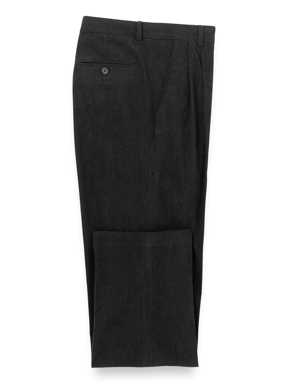 Corduroy Pleated Pants - Black