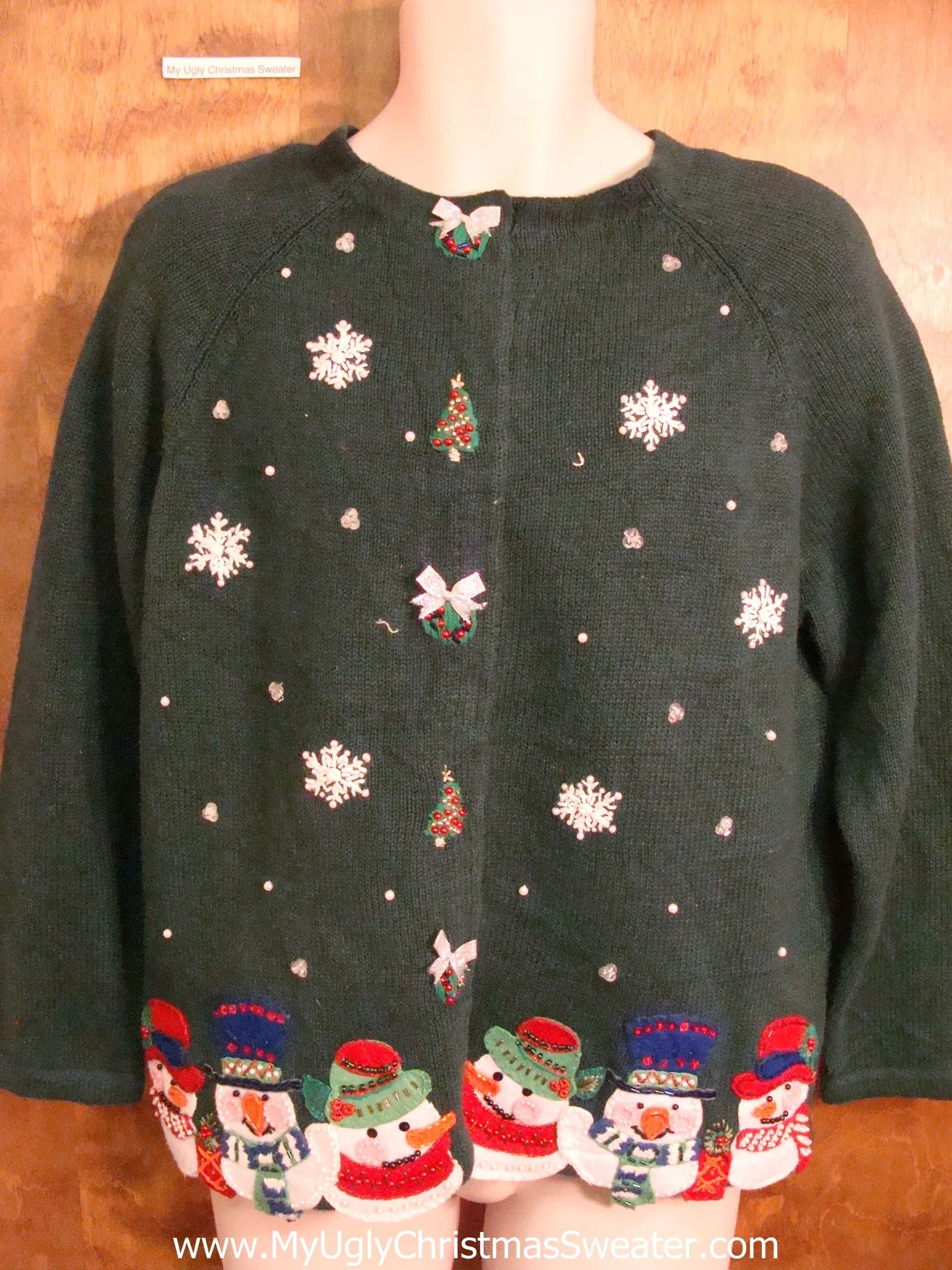 Cute Snowman and Snowflakes Ugliest Christmas Sweater