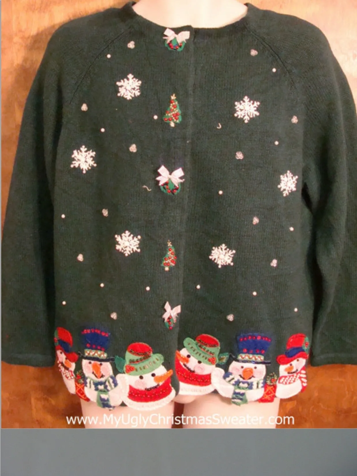 Cute Snowman and Snowflakes Ugliest Christmas Sweater