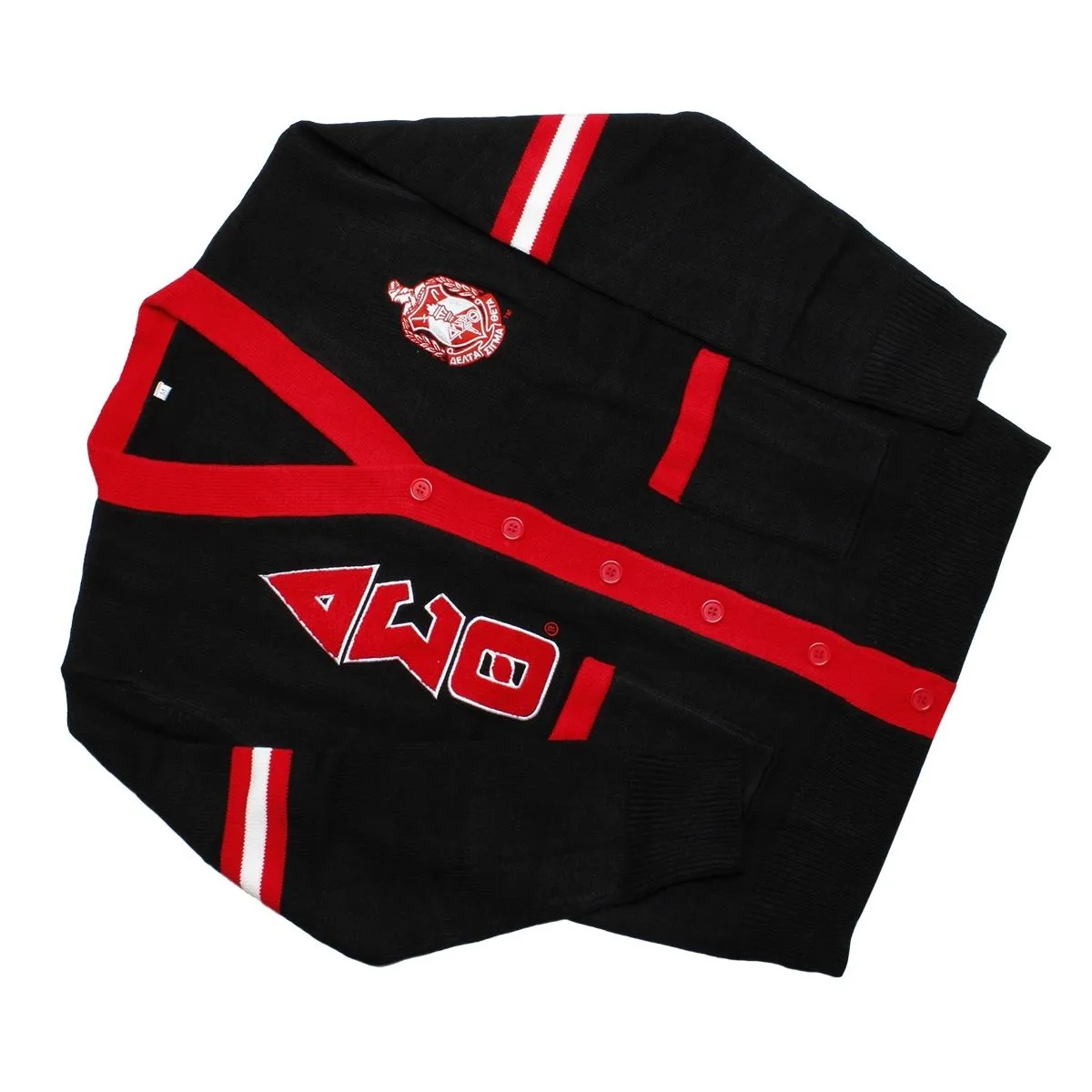 Delta Sigma Theta DST Sorority LRG Black Letterman Sweater Cardigan