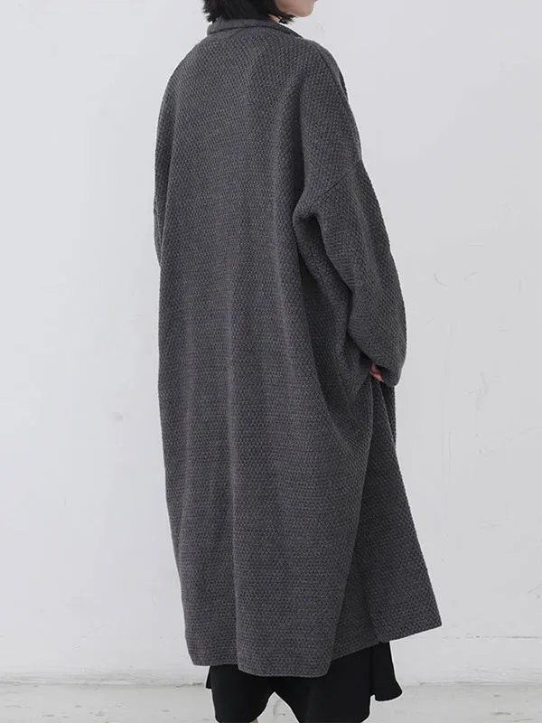 Diamond Long Cardigan Sweater with Pocket