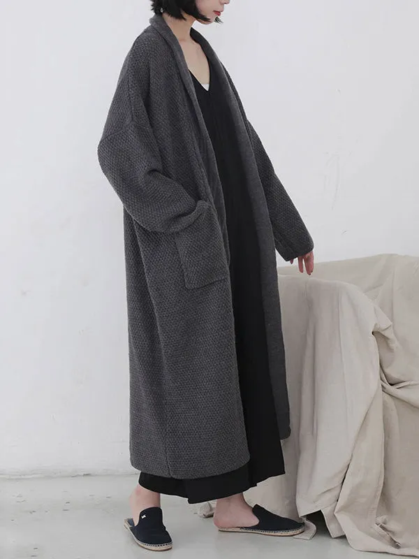 Diamond Long Cardigan Sweater with Pocket