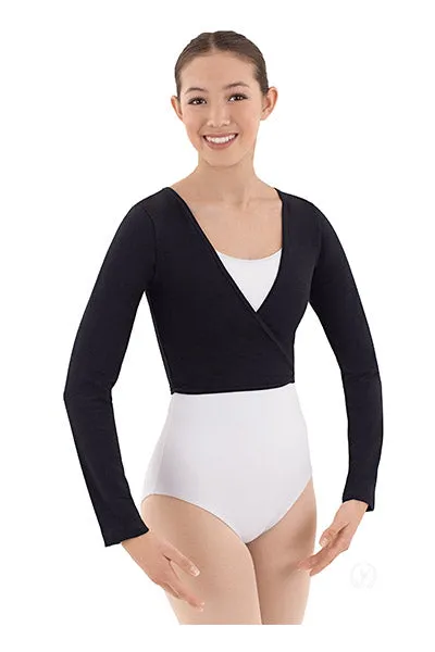 Eurotard 10523C Girls Long Sleeve Cotton Lycra® Ballet Wrap Sweater