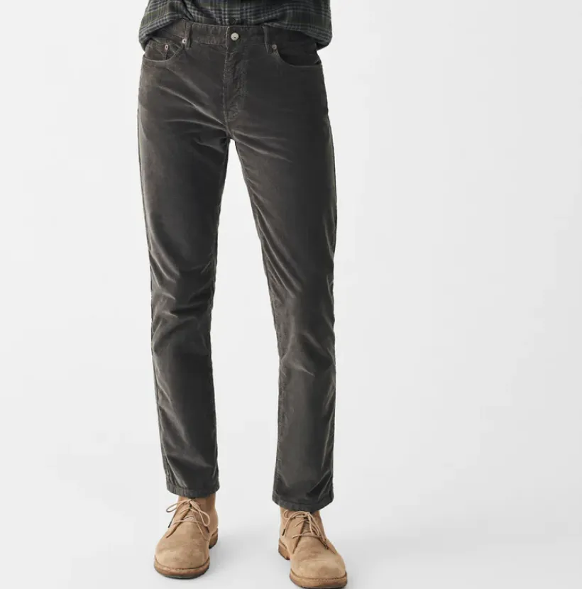 Faherty Men's Stretch Corduroy 5 Pocket Washed Black