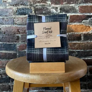 Flannel Scarf Kit - Coffee & Jet