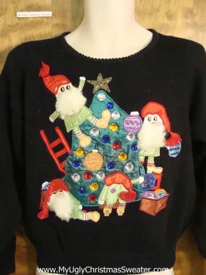 Funny 80s Crazy Elves Christmas Sweater