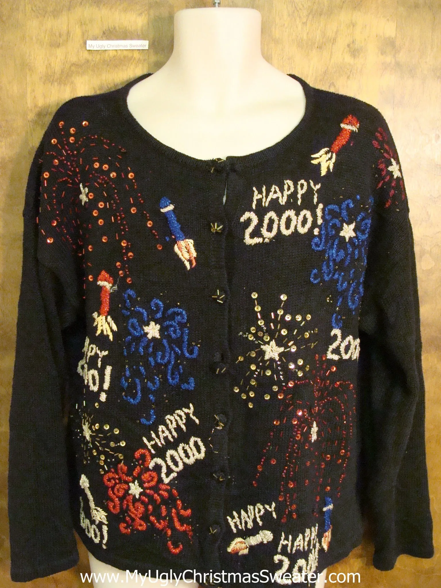 Happy New Year Corny Cheesy Holiday Sweater