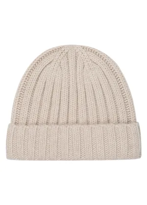 Hestia Ribbed Beanie in Hessian