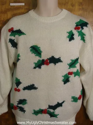 Holly and Holly Berries Tacky Xmas Sweater