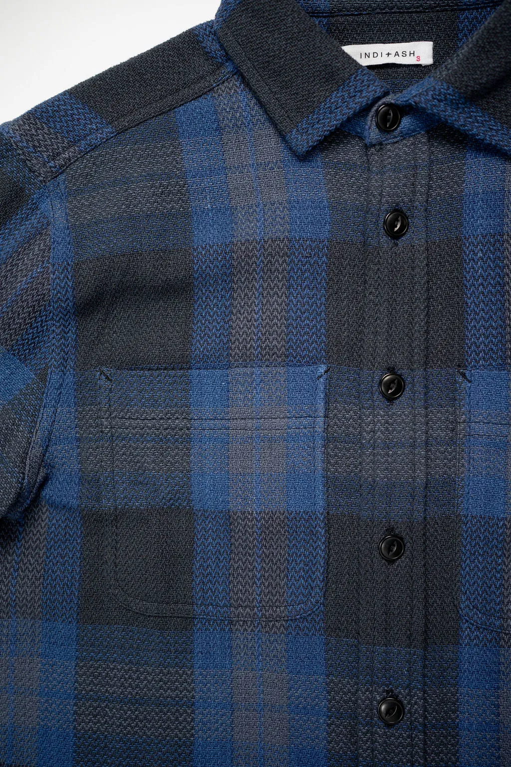 Indi   Ash Ames Workshirt - Indigo/Iron Handwoven Plaid