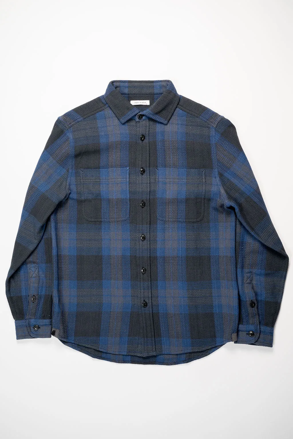 Indi   Ash Ames Workshirt - Indigo/Iron Handwoven Plaid