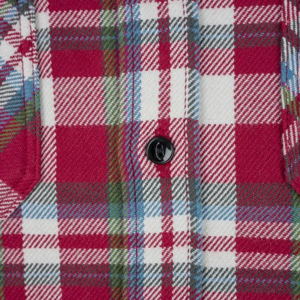 Iron Heart IHSH-371-RED Ultra Heavy Flannel Crazy Check Work Shirt