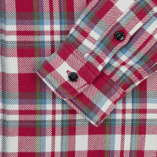 Iron Heart IHSH-371-RED Ultra Heavy Flannel Crazy Check Work Shirt