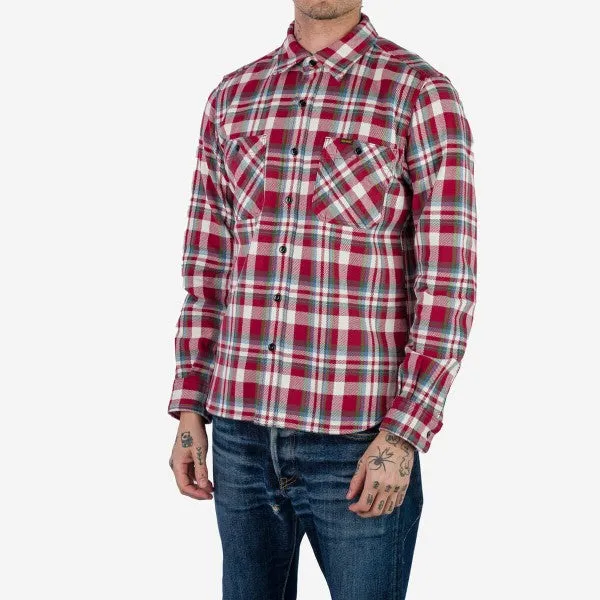 Iron Heart IHSH-371-RED Ultra Heavy Flannel Crazy Check Work Shirt