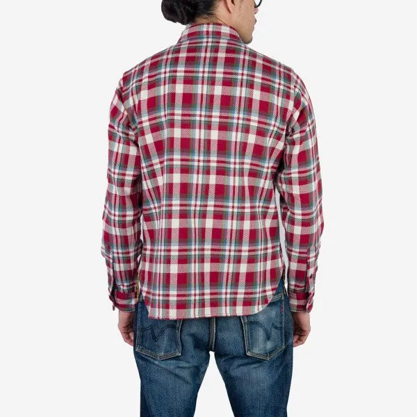 Iron Heart IHSH-371-RED Ultra Heavy Flannel Crazy Check Work Shirt