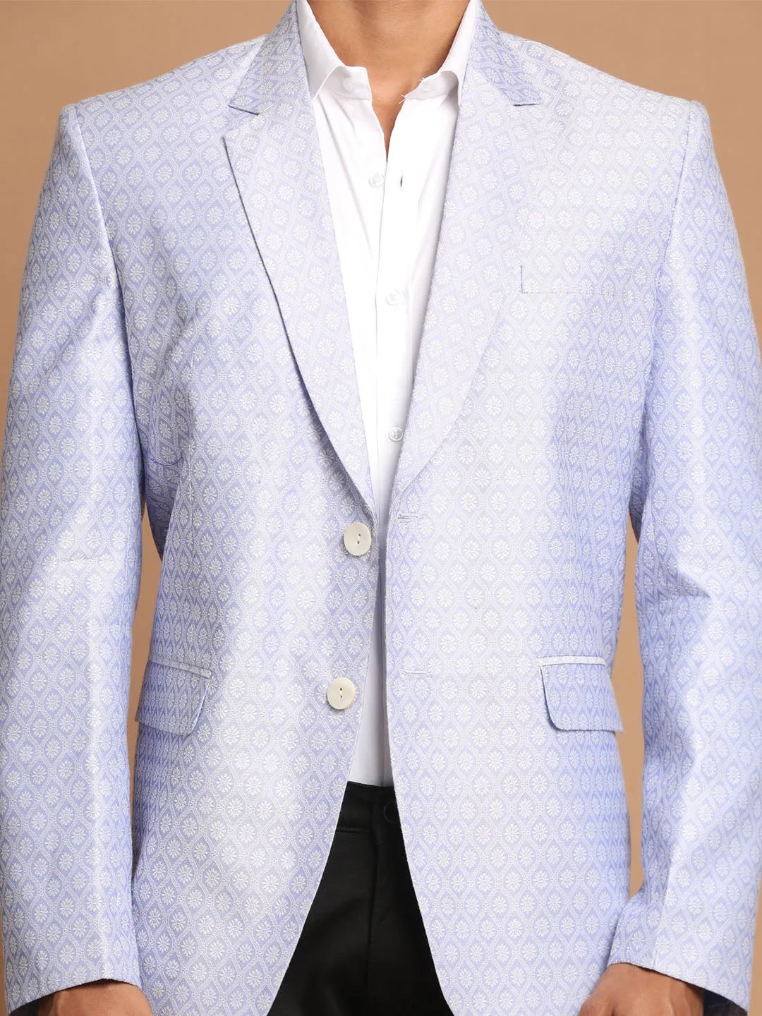 Jashvi Men's Lavender Woven Blazer