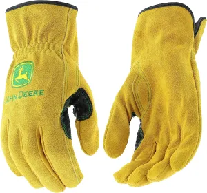 John Deere Split Cowhide Riggers Work Gloves