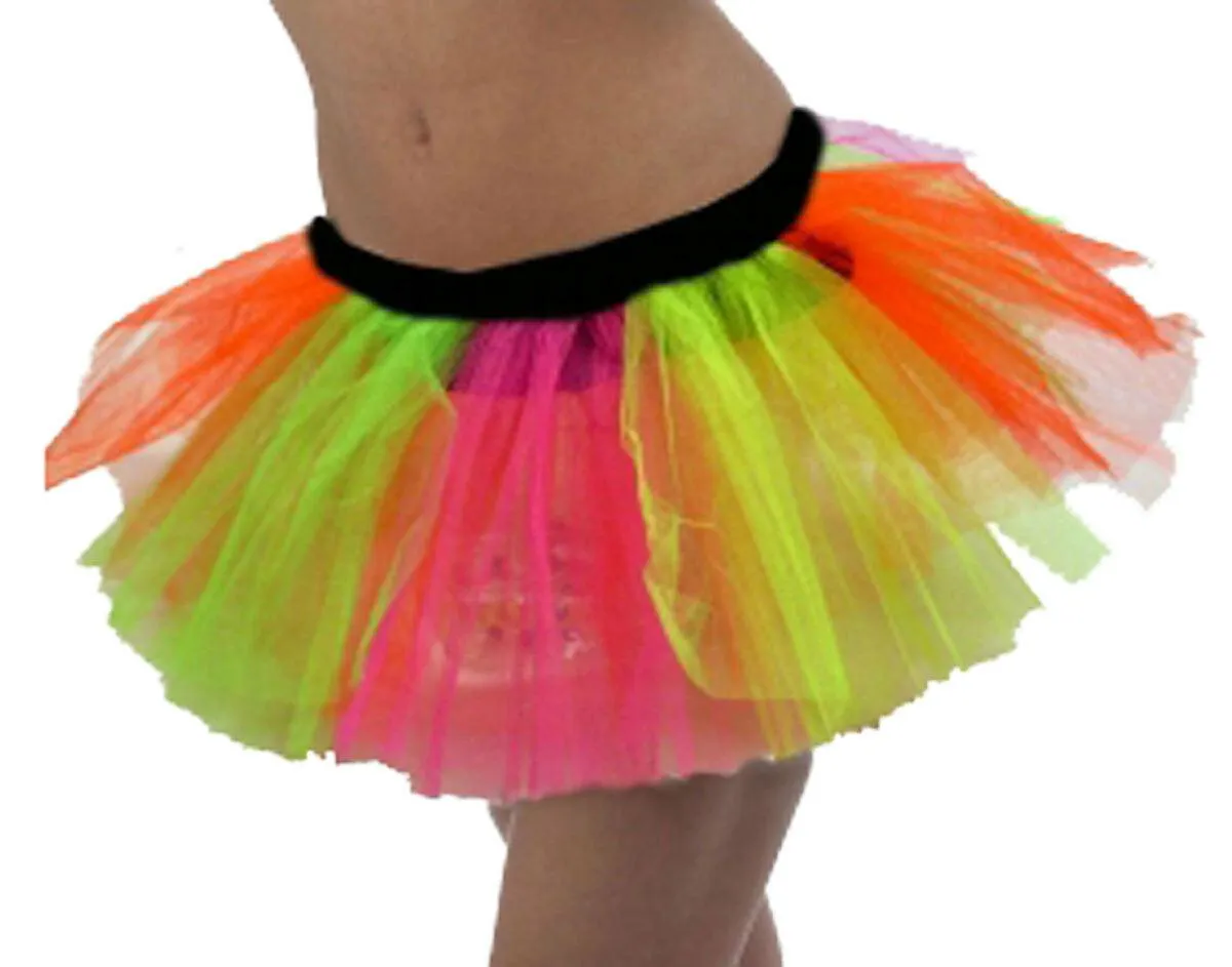 Ladies Girls Neon tutu skirts 1980’s party dancewear hen night fancy dress Plus