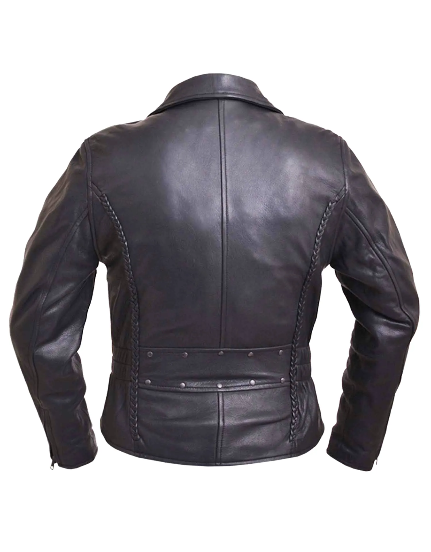 Ladies Traditional Braided Motorcycle Jacket