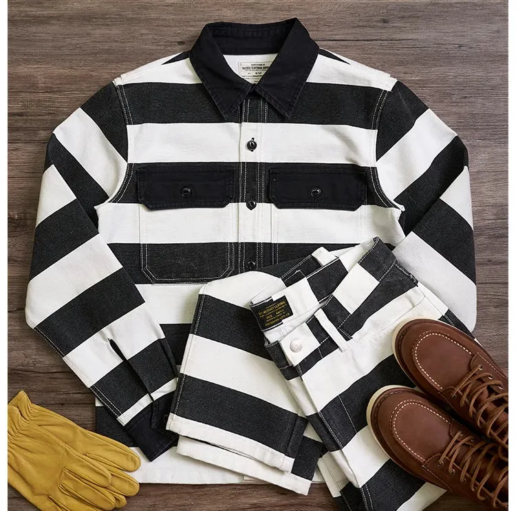 Men's Striped Moto Jacket