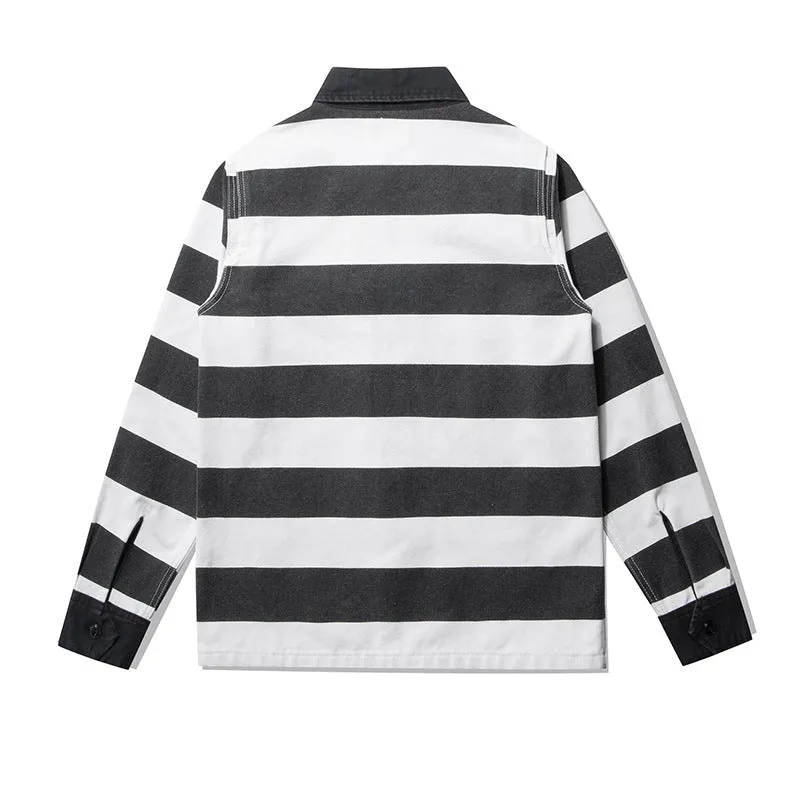 Men's Striped Moto Jacket