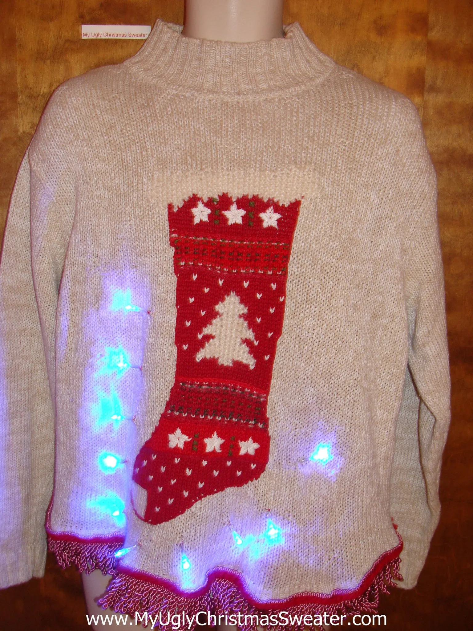 Nordic Stocking Light Up Ugly Xmas Sweater