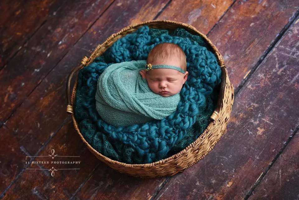 Ocean Blue Stretch Knit Baby Wrap