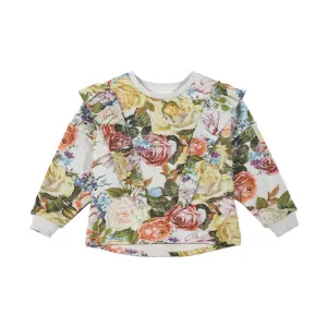 Paper wings frilled sweater - winter rose