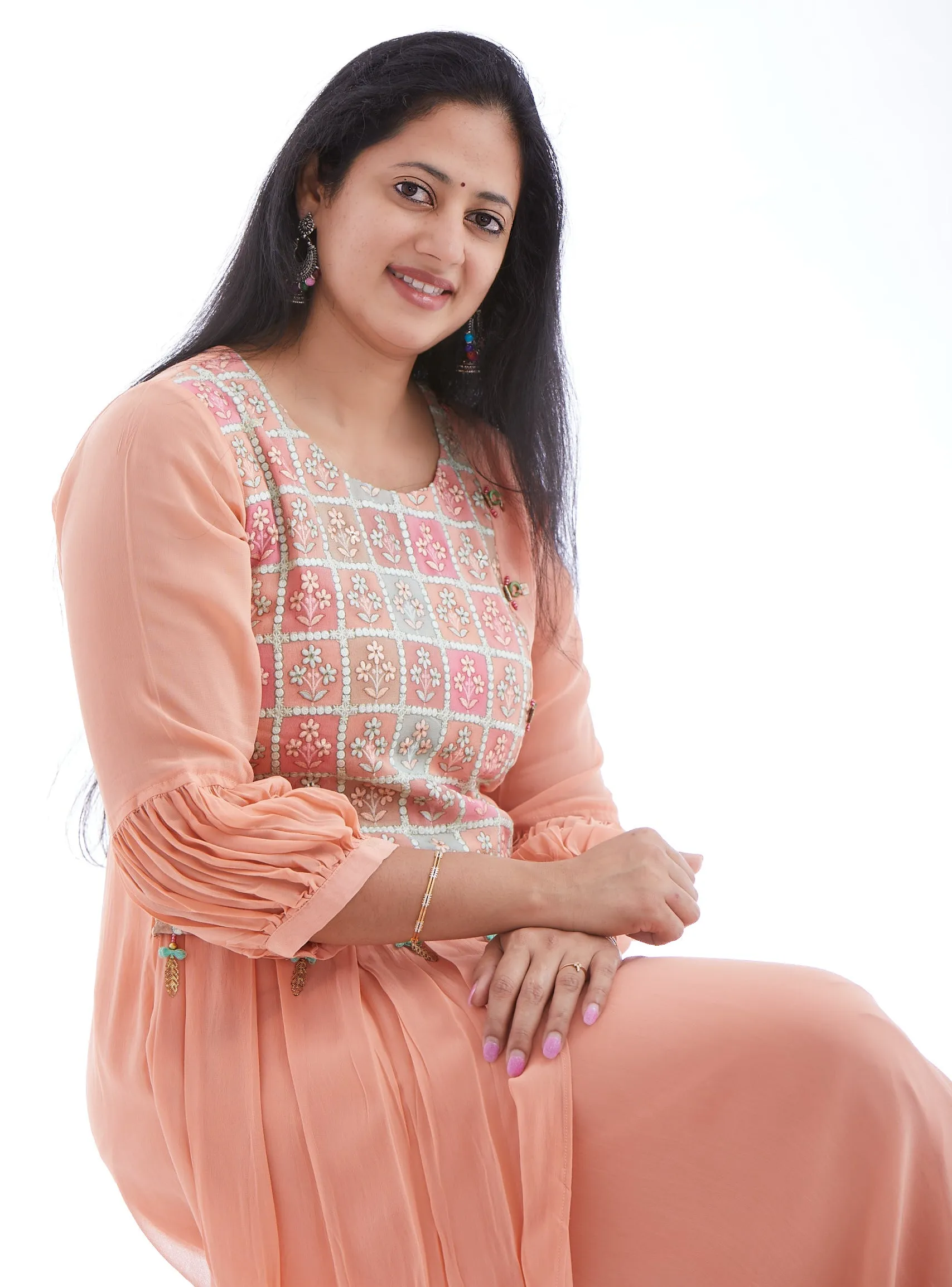 Peach A-Line Kurti