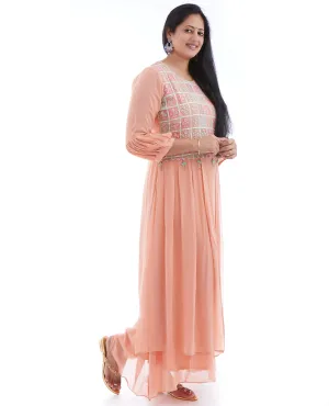 Peach A-Line Kurti