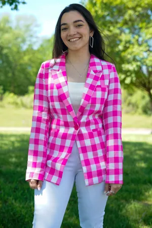 Pink Buffalo Check Blazer