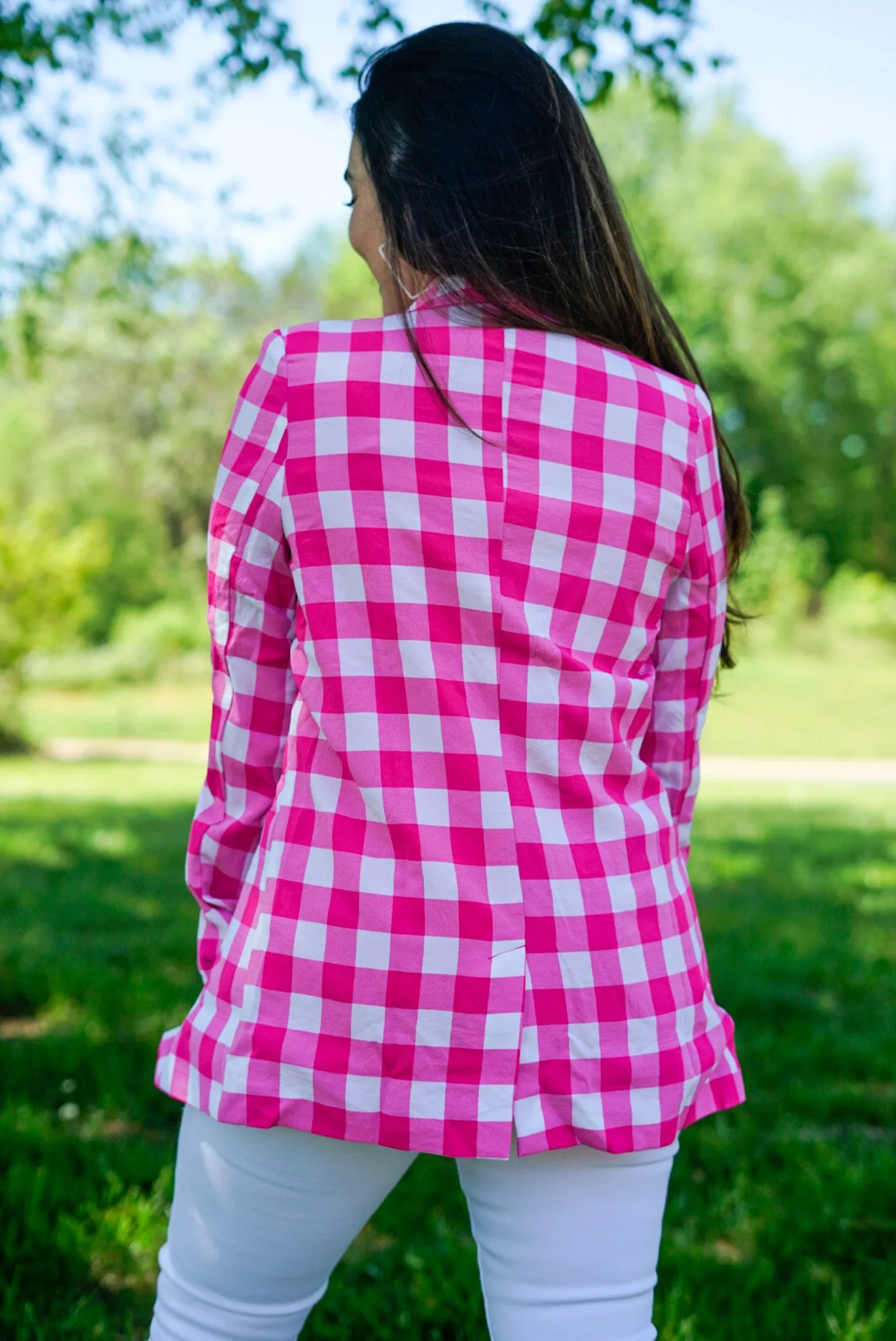 Pink Buffalo Check Blazer