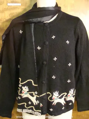 Prancing Reindeer Ugly Christmas Sweater