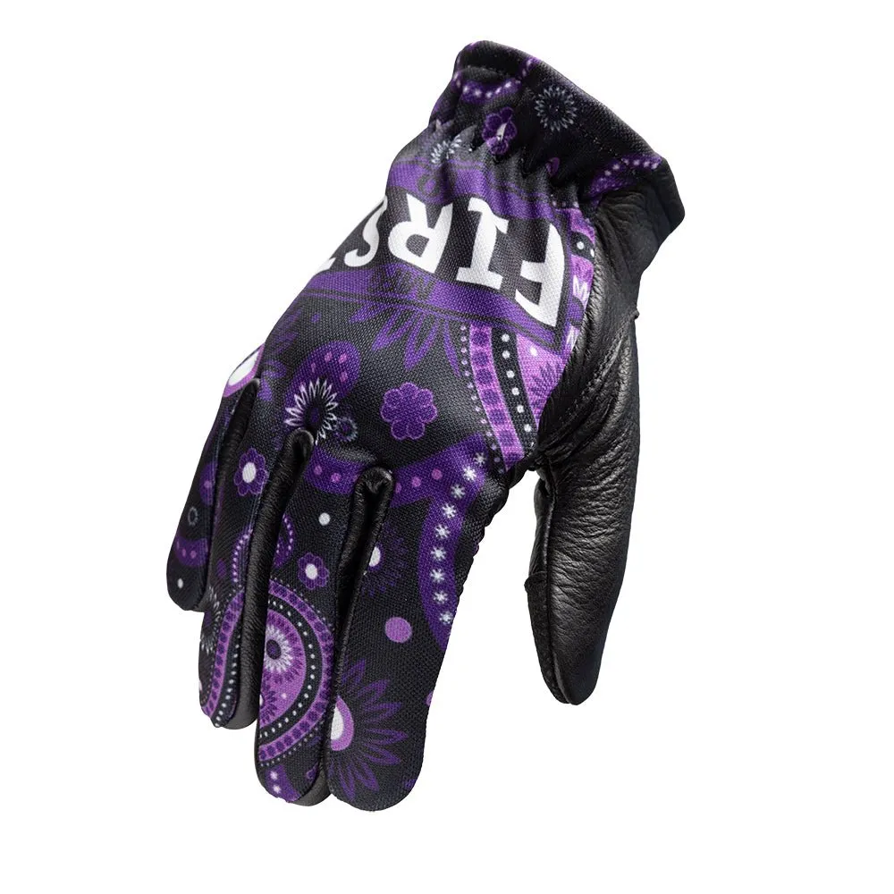 Purple Black Women's Clutch Gloves