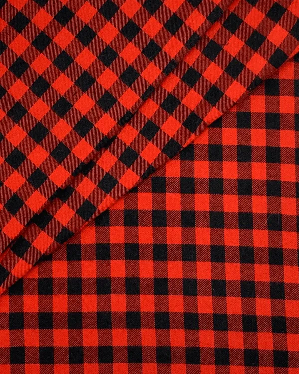 Red Buffalo Check | 100% Cotton Flannel Twill Plaid 44W