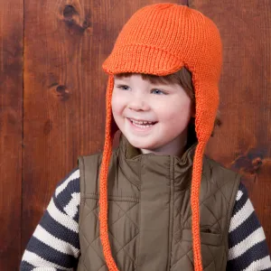 Red Heart Knit Cool Kid Earflap Hat